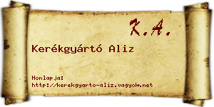 Kerékgyártó Aliz névjegykártya